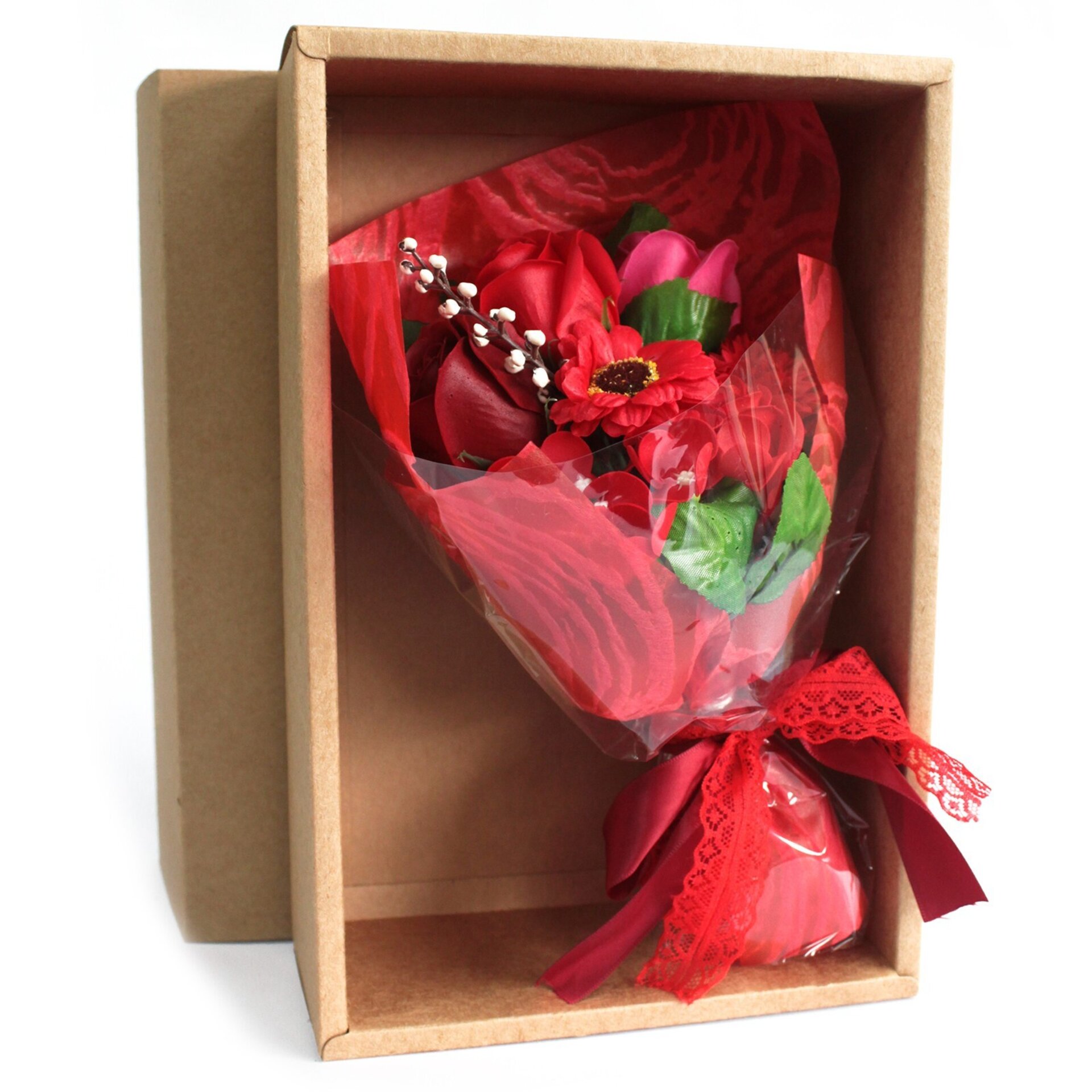 Ramo de flores de jabón en caja - Rojo ❤️ - 2
