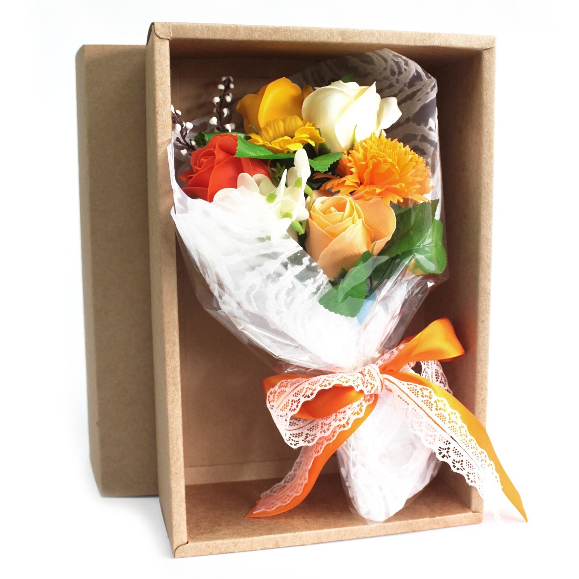 Ramo de flores de jabón en caja - Naranja 🧡 - 2