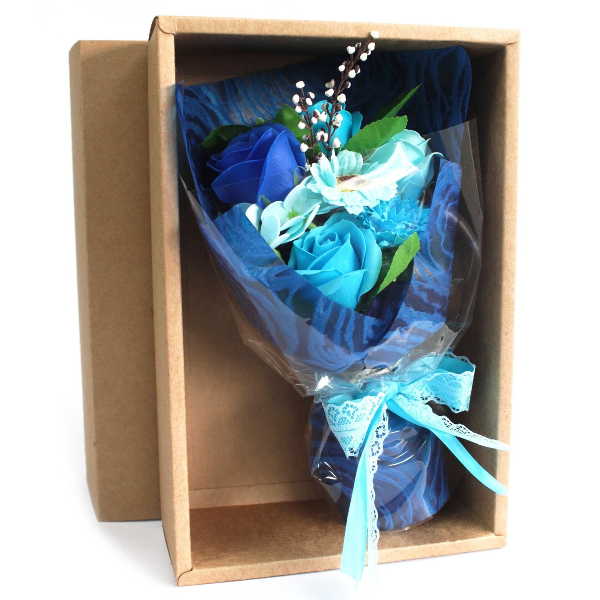 Ramo de flores de jabón en caja - Azul 💙 - 2