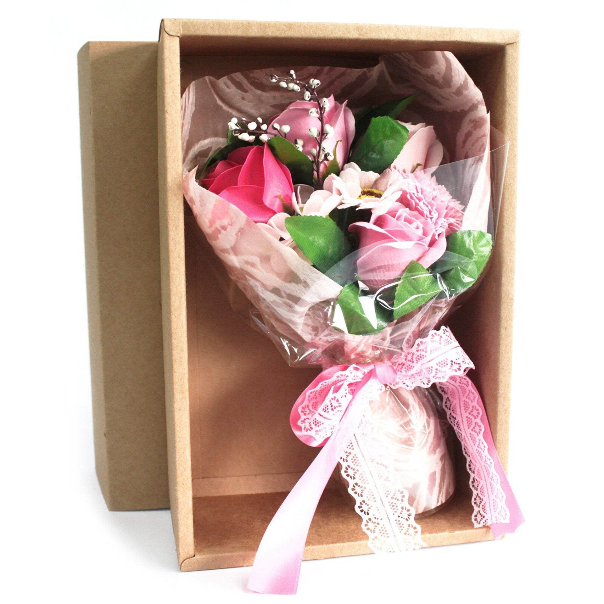 Ramo de flores de jabón en caja - Rosa 🩷​ - 2
