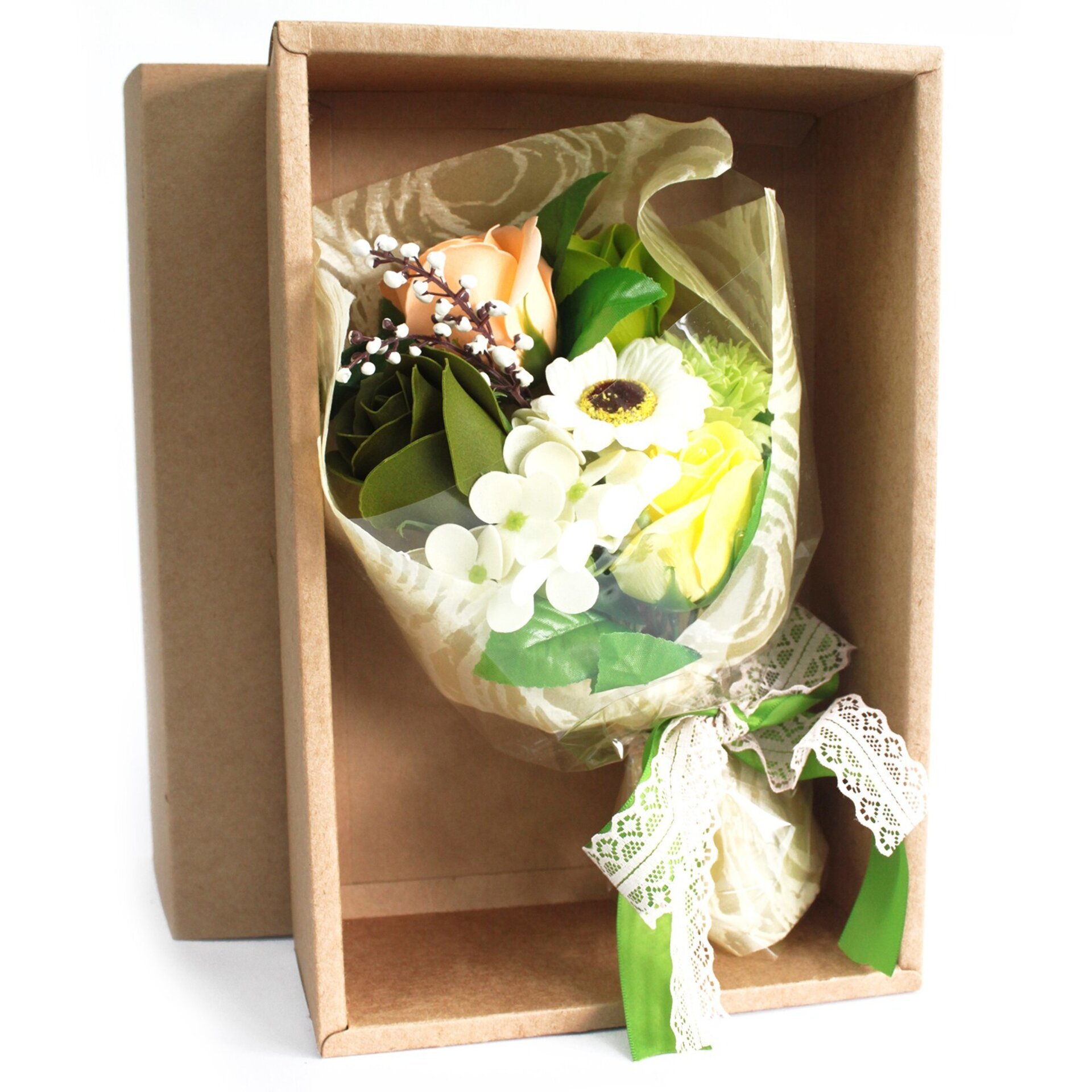 Ramo de flores de jabón en caja - Verde 💚 - 2